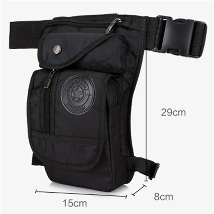 HAOSHUAI 325 Sac de Jambe Imperméable en Nylon Multifonction pour Hommes, 15x29x8cm - Noir