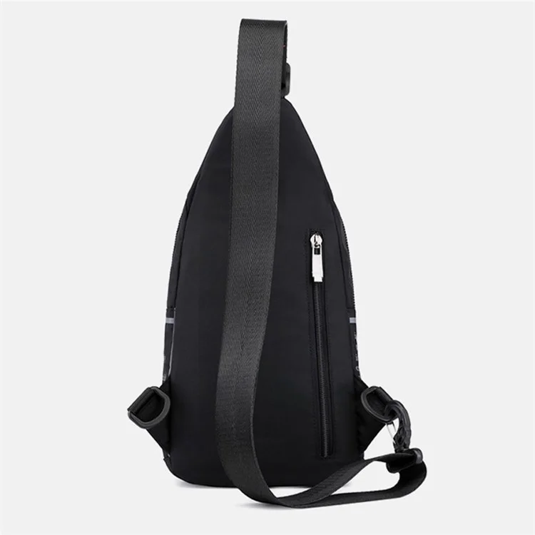 HAOSHUAI 5134 Sac de poitrine pour homme, style élégant, sac bandoulière en polyester, 17x10x34cm - Noir