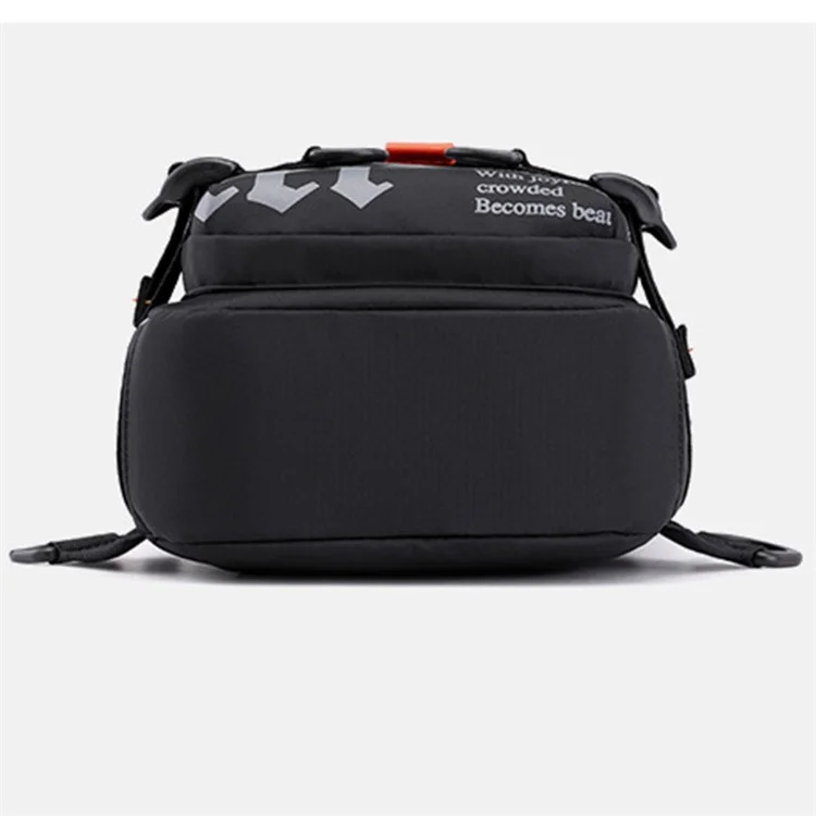 HAOSHUAI 5134 Sac de poitrine pour homme, style élégant, sac bandoulière en polyester, 17x10x34cm - Noir