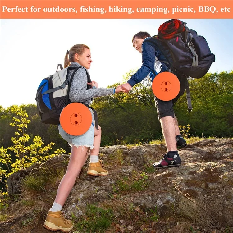 Outdoor Camping Fishing Folding Stool Portable Telescopic Chair with Shoulder Strap - Orange