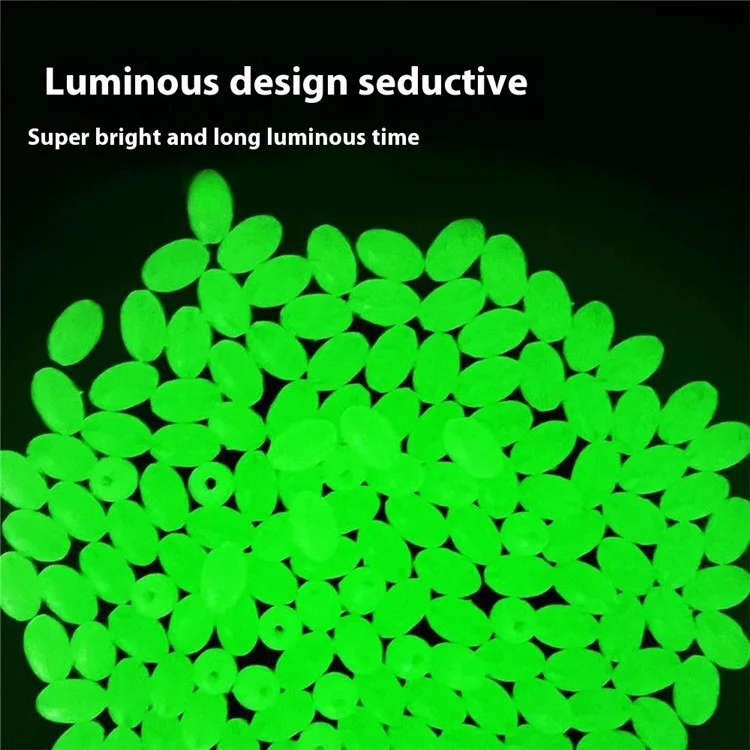 M062 375 perline luminose in plastica dura ovale Galleggianti da pesca che brillano di notte Esche da pesca Accessori da pesca