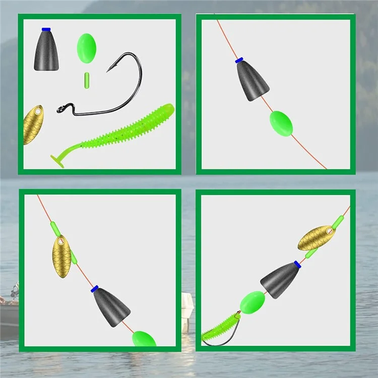 M062 375 perline luminose in plastica dura ovale Galleggianti da pesca che brillano di notte Esche da pesca Accessori da pesca