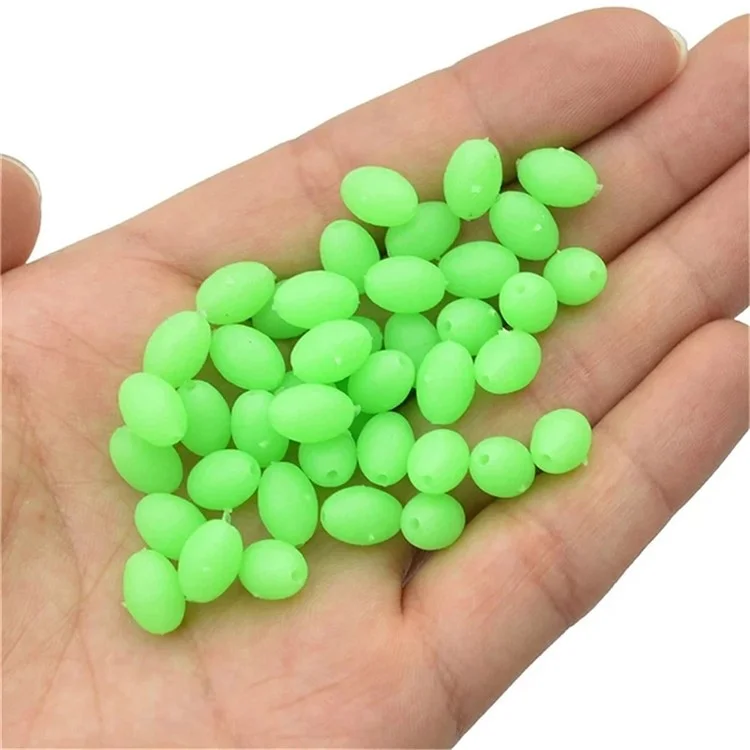 M062 375 perline luminose in plastica dura ovale Galleggianti da pesca che brillano di notte Esche da pesca Accessori da pesca