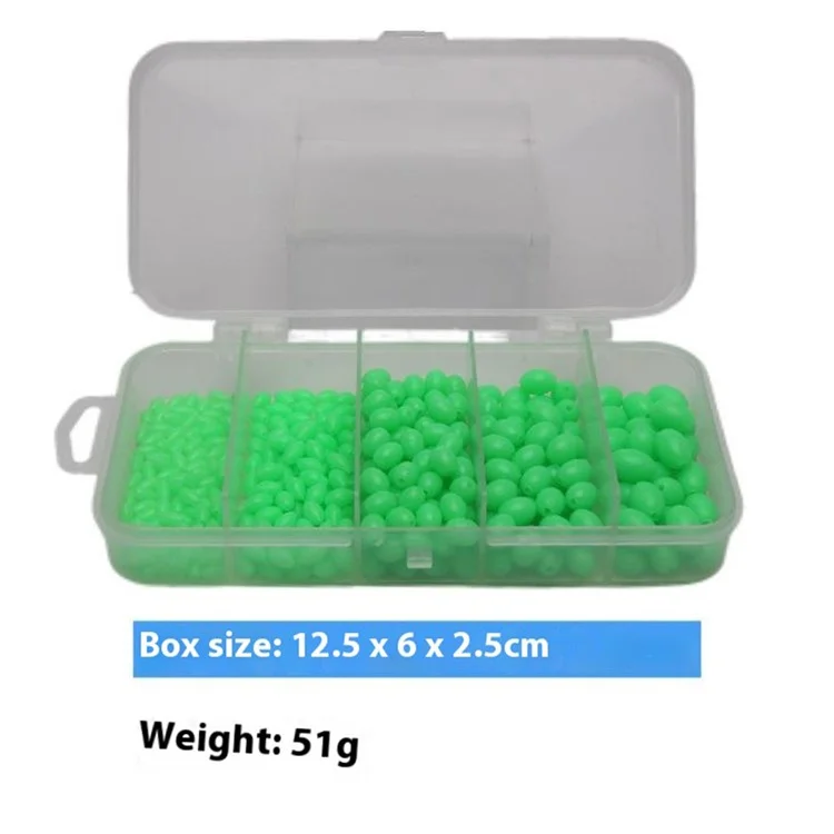 M062 375 perline luminose in plastica dura ovale Galleggianti da pesca che brillano di notte Esche da pesca Accessori da pesca