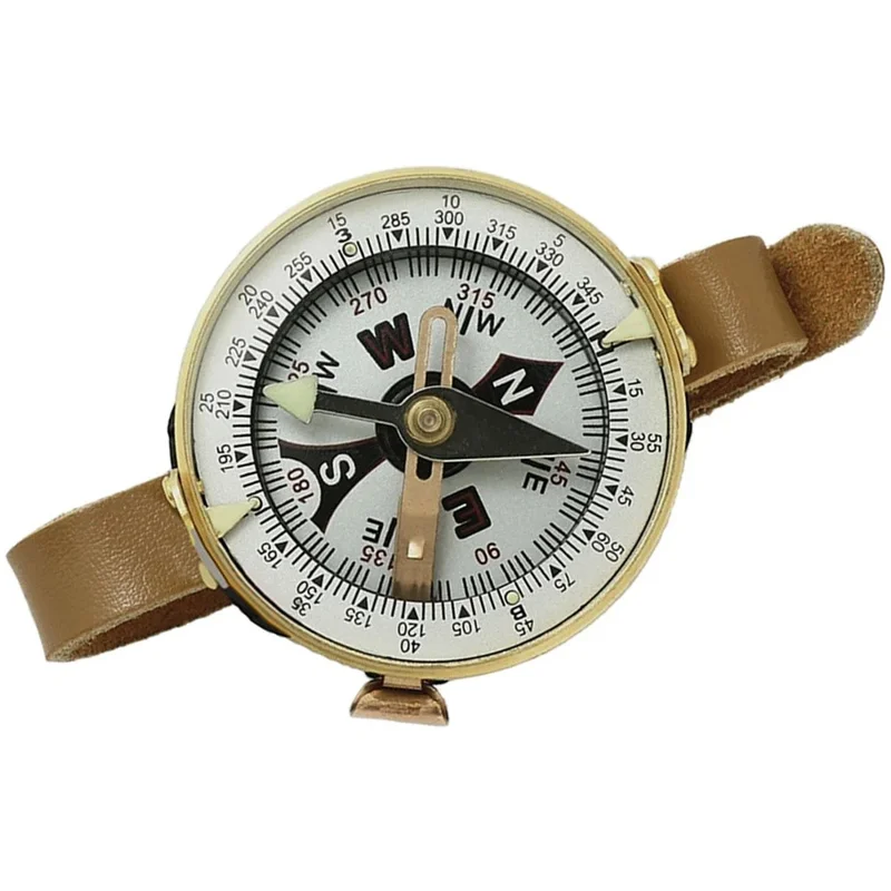 JINGU RS50 Camping Compass Watch PU Leather Strap Wearable Compass Outdoor Backpacking Tool