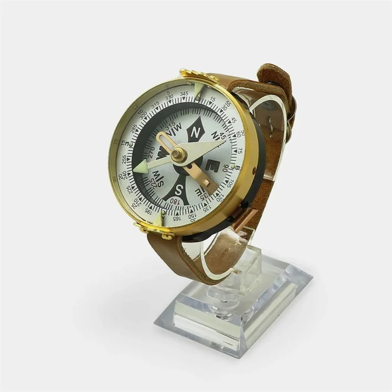 JINGU RS50 Camping Compass Watch PU Leather Strap Wearable Compass Outdoor Backpacking Tool
