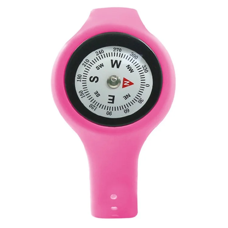 JINGU P302 Kompassuhr mit verstellbarem Armband, dämpfender Flüssigkeit, tragbarem Kompass und Camping-Tool - Rose