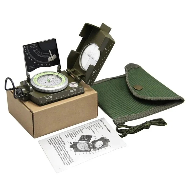 JINGU K4074 Survival Compass Portable Digital Compass Navigation Equipment for Outdoor Camping Hiking - Army Green