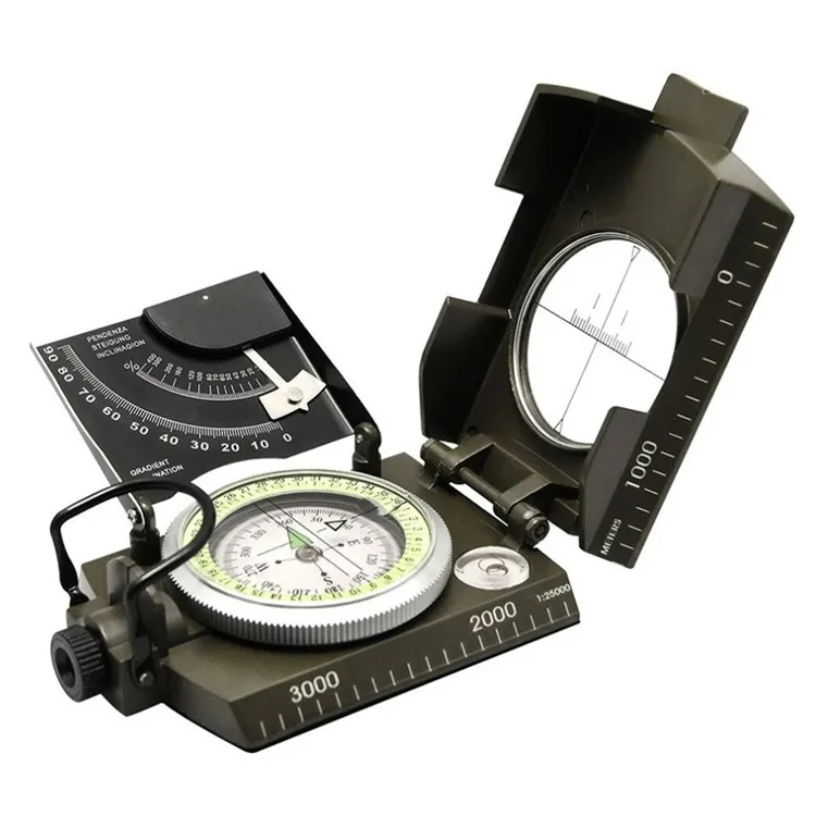 JINGU K4074 Survival Compass Portable Digital Compass Navigation Equipment for Outdoor Camping Hiking - Army Green