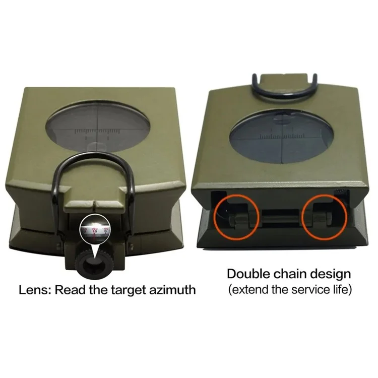 JINGU K4074 Survival Compass Portable Digital Compass Navigation Equipment for Outdoor Camping Hiking - Army Green