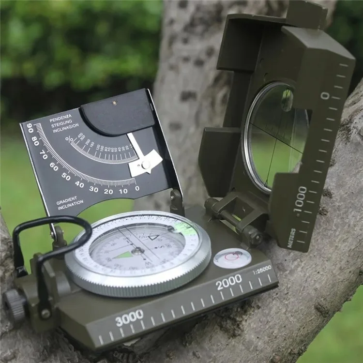 JINGU K4074 Survival Compass Portable Digital Compass Navigation Equipment for Outdoor Camping Hiking - Army Green
