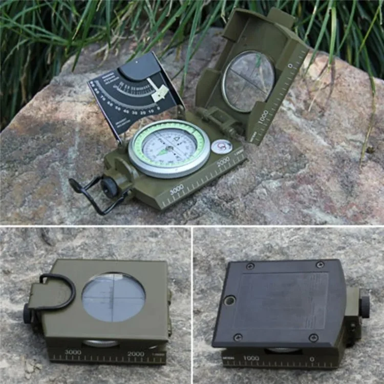 JINGU K4074 Survival Compass Portable Digital Compass Navigation Equipment for Outdoor Camping Hiking - Army Green