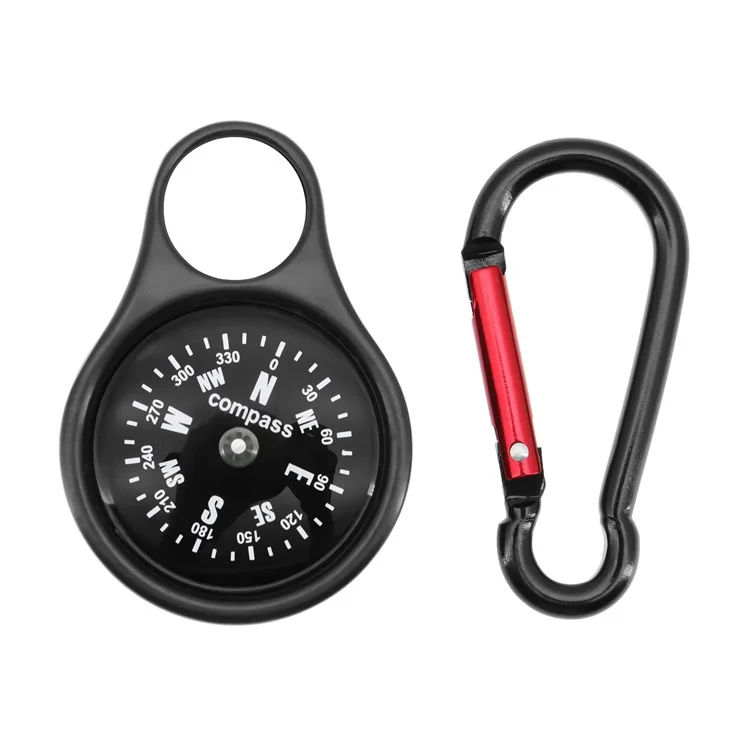 JINGU X301 Camping Compass with Carabiner Zinc Alloy Outdoor Compass for Hiking Backpacking