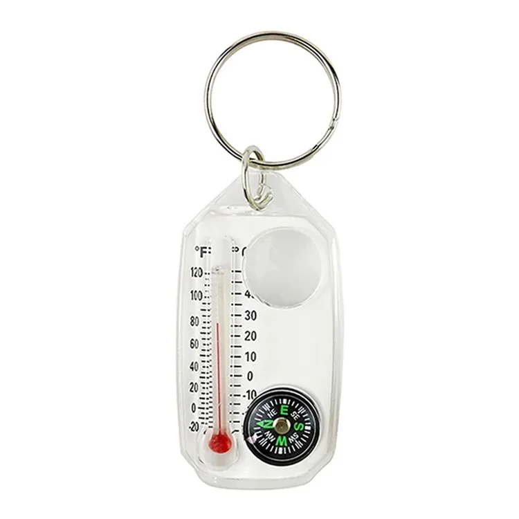 JINGU 2 em 1 Bússola Portátil Outdoor Mini Chaveiro Termômetro Ferramenta de Camping - K102