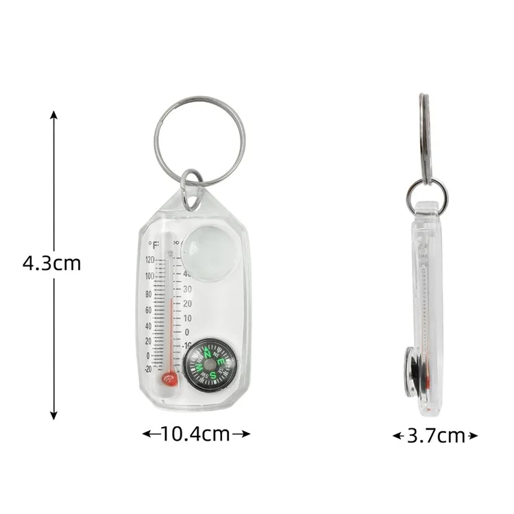 JINGU 2 em 1 Bússola Portátil Outdoor Mini Chaveiro Termômetro Ferramenta de Camping - K102