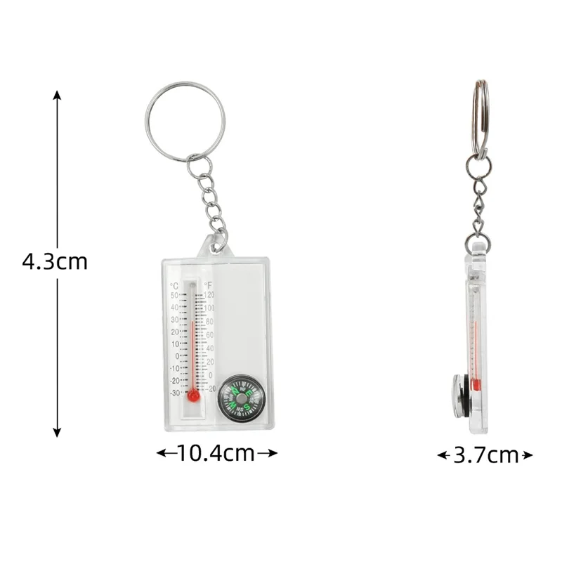 JINGU 2-in-1 Portable Outdoor Compass Mini Keychain Thermometer Camping Tool - K101