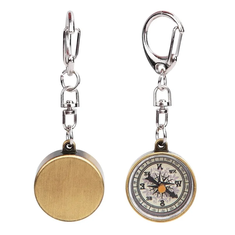 JINGU C25X Camping Compass Vintage Zinc Alloy Pocket Keychain for Outdoor Navigation Tool