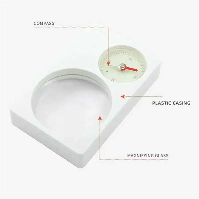 JINGU F2-1 2-in-1 Multifunctional Outdoor Compass Navigation Tool with Magnifying Glass for Camping Hiking