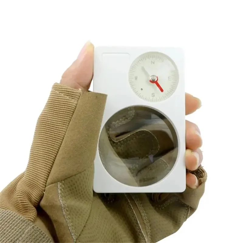 JINGU F2-1 2-in-1 Multifunctional Outdoor Compass Navigation Tool with Magnifying Glass for Camping Hiking