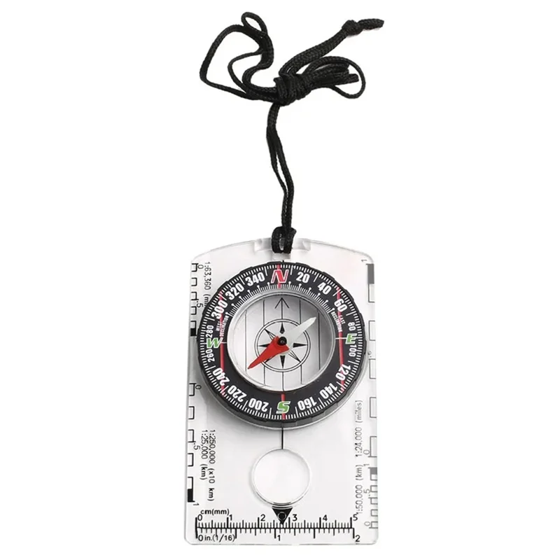 JINGU DC361 Waterproof Orienteering Compass for Map Reading Outdoor Camping Hiking Baseplate Compass - Transparent