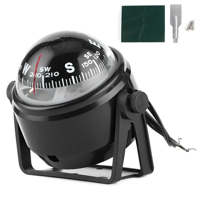 LC550 DC 12V Digital Compass Yacht Boat Navigation Compass Direction Compass with Built-In Light