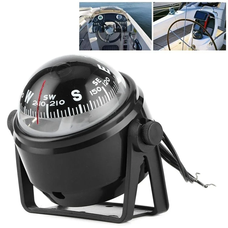 LC550 DC 12V Digital Compass Yacht Boat Navigation Compass Direction Compass with Built-In Light
