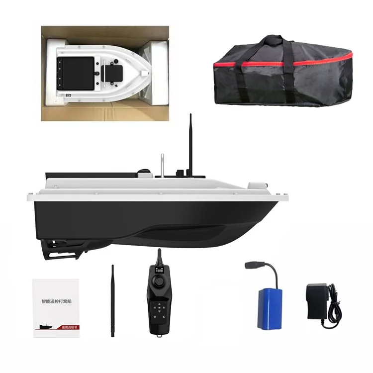 D26 GPS Positioning Self Return Remote Control Automatic Fish Bait Boat with 2kg Load, White (CE Certified) - EU Plug