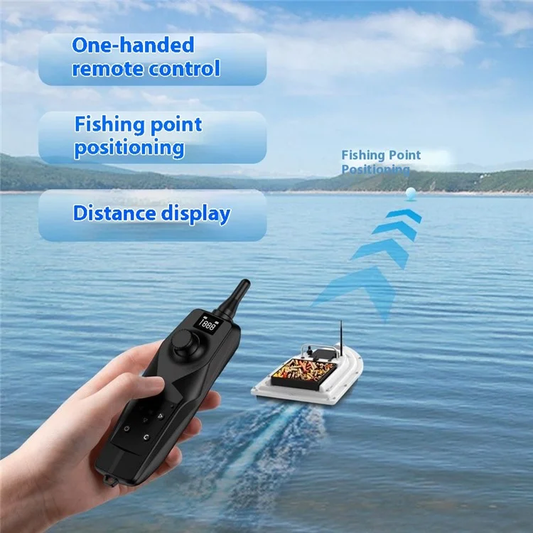 D26 GPS Positioning Self Return Remote Control Automatic Fish Bait Boat with 2kg Load, White (CE Certified) - EU Plug