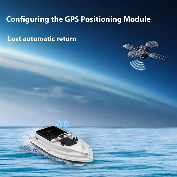 D26 GPS Positioning Self Return Remote Control Automatic Fish Bait Boat with 2kg Load, White (CE Certified) - EU Plug