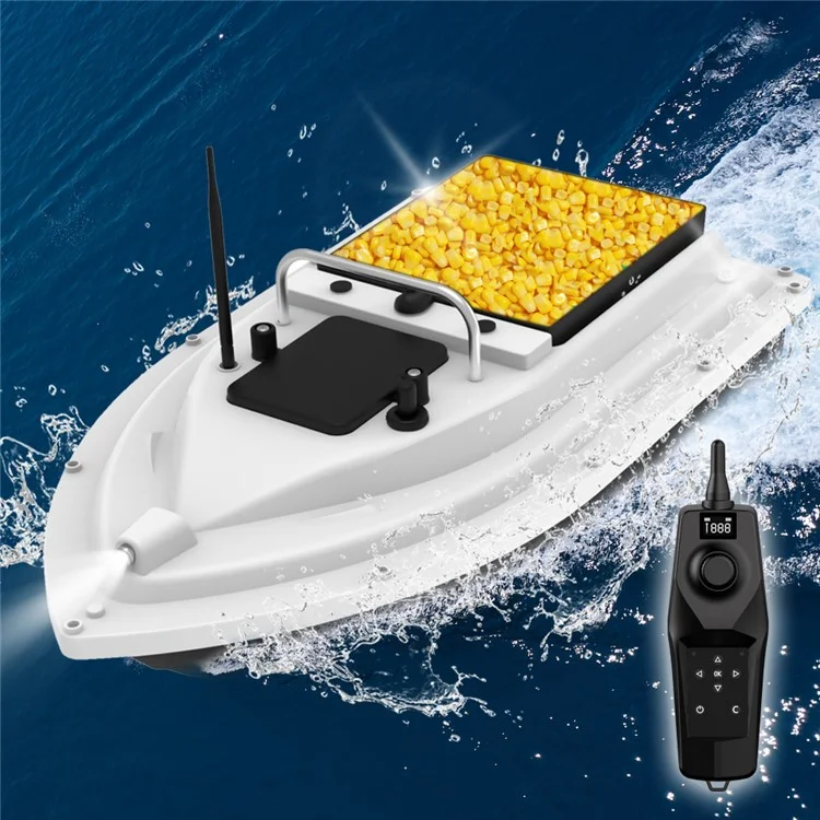 D26 GPS Positioning Self Return Remote Control Automatic Fish Bait Boat with 2kg Load, White (CE Certified) - EU Plug