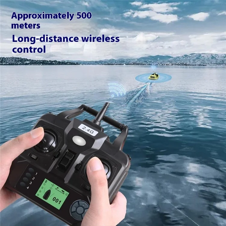 D18B 3 Köderplätze GPS-Positionierung Angelfutterboot für Seen und Flüsse 500m Fernsteuerung (CE-zertifiziert) - US-Stecker