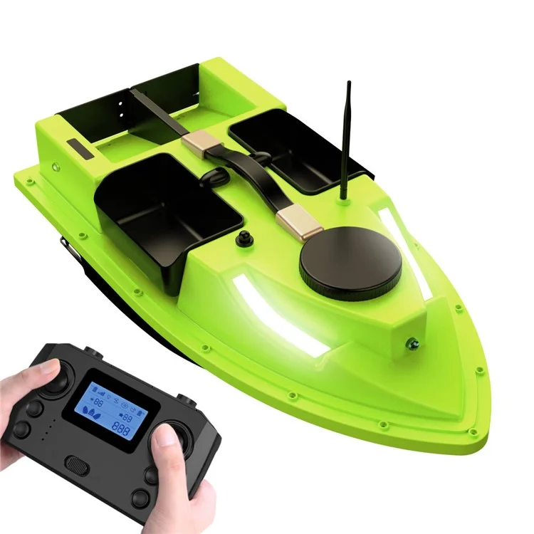 D19Y 4 Bait Slot GPS Positioning Fishing Bait Boat 600M Remote Control for River / Lake, with Light (CE Certified) - EU Plug