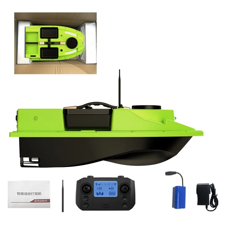 D19Y 4 Bait Slot GPS Positioning Fishing Bait Boat 600M Remote Control for River / Lake, with Light (CE Certified) - EU Plug
