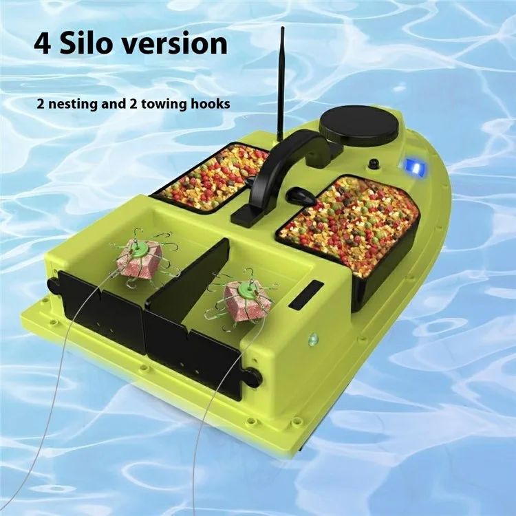 D19Y 4 Bait Slot GPS Positioning Fishing Bait Boat 600M Remote Control for River / Lake, without Light (CE Certified) - EU Plug
