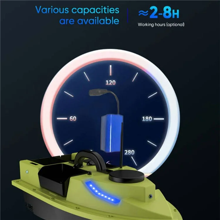 D19Y 4 Bait Slot GPS Positioning Fishing Bait Boat 600M Remote Control for River / Lake, without Light (CE Certified) - EU Plug