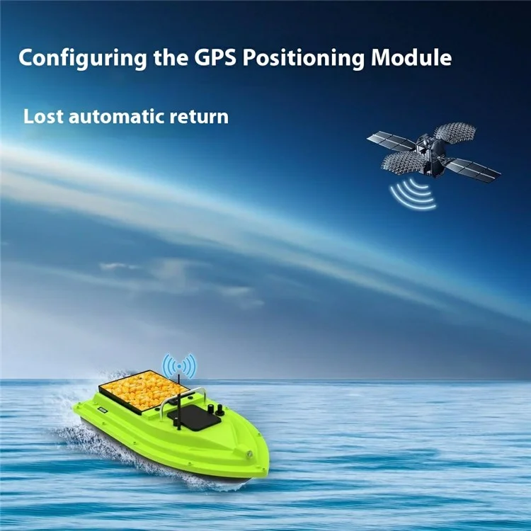 D26 GPS Positioning Self Return 2kg Load Remote Control Automatic Fish Bait Boat with Light (CE Certified) - EU Plug