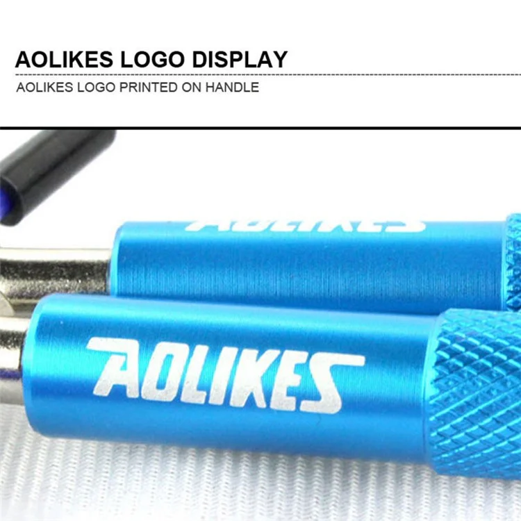 AOLIKES TS-3202 Adult Exercise Jump Rope Adjustable Length Steel Wire Weighted Skipping Rope - Silver
