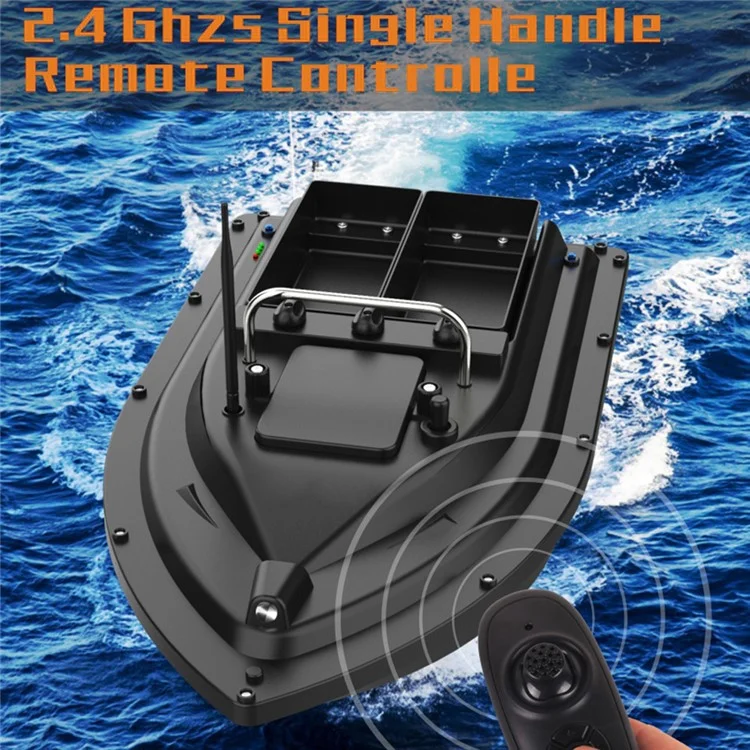 Bateau d'appâtage D16C de 2 kg avec double emplacement d'appât, gyroscope à 6 axes pour rivières / lacs / eaux côtières (Certifié CE) - Prise européenne