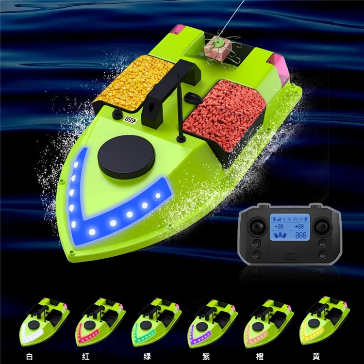 D20 3 Bait Slot GPS Positioning Automatic Return Fishing Bait Boat 600m Remote Control, with Light (CE Certified) - EU Plug