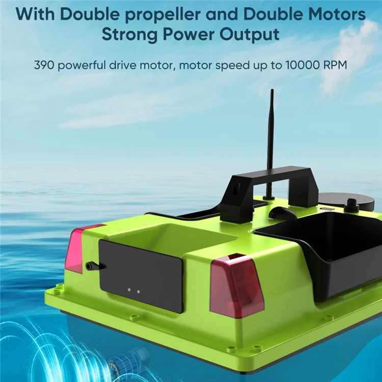 D20 3 Bait Slot GPS Positioning Automatic Return Fishing Bait Boat 600m Remote Control, with Light (CE Certified) - EU Plug