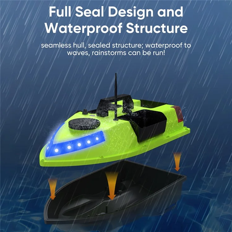 D20 3 Bait Slot GPS Positioning Automatic Return Fishing Bait Boat 600m Remote Control, with Light (CE Certified) - EU Plug
