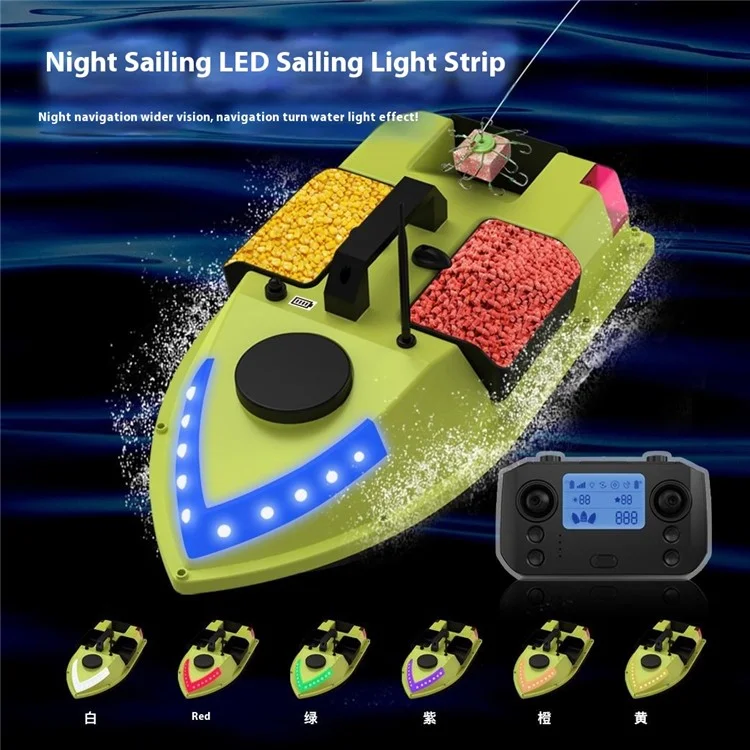 D20 3 Bait Slot Smart RC Bait Boat GPS Positioning 600m Auto Return Fish Feeder Hook Delivery Boat (CE Certified) - EU Plug