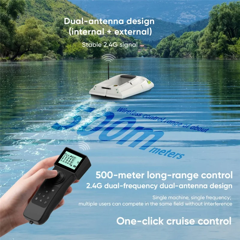 D50B-GPS Versión Avanzada 12V Barco Cebador GPS de Alta Potencia con Liberación de Fondo - Enchufe UE