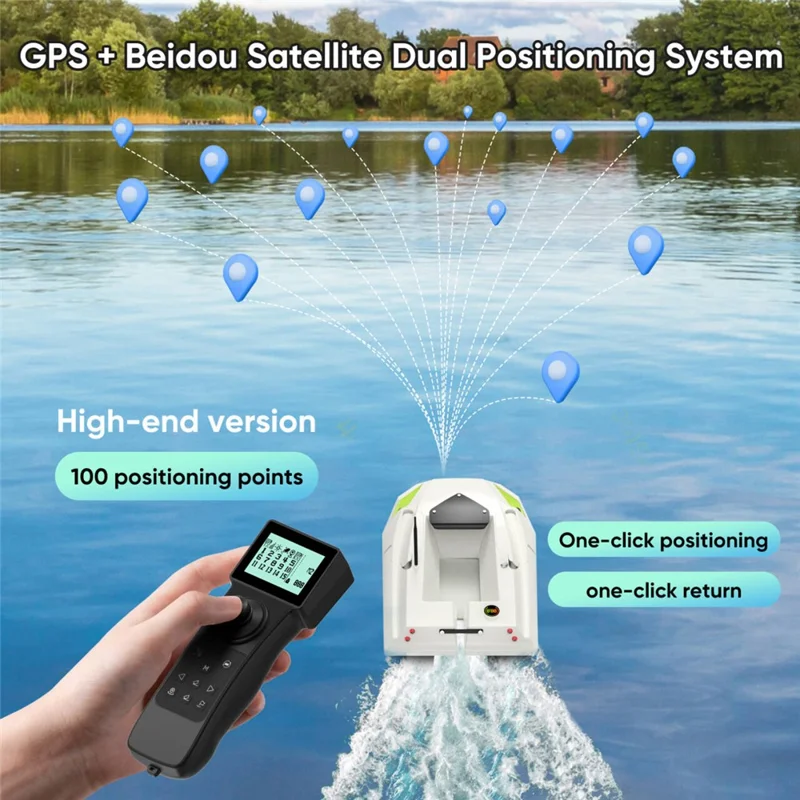 D50B-GPS Versión Avanzada 12V Barco Cebador GPS de Alta Potencia con Liberación de Fondo - Enchufe UE