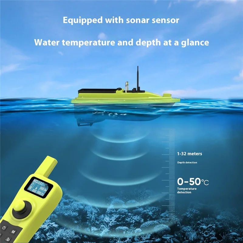 D36B GPS Positioning Fishing Bait Boat Auto Return 2.4G RC Speedboat with Sonar Sensor (with 5200mAh Battery) - US Plug