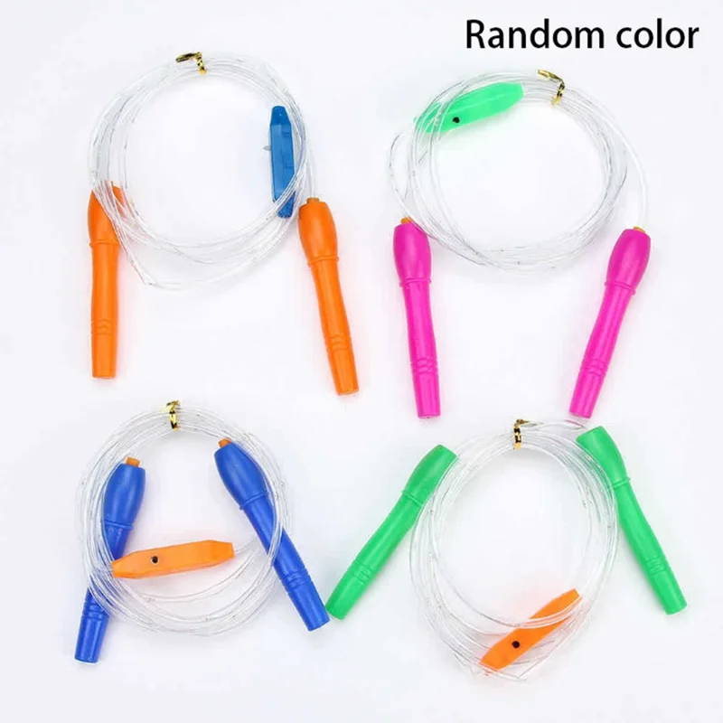 Corda de Saltar LED Iluminada, Brilha no Escuro, com Cabos Antiderrapantes, para Exercícios de Fitness - Aleatória