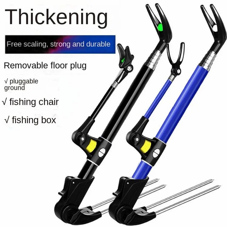 Supporto per canna da pesca telescopica in acciaio inossidabile rinforzato da 2,4 m - Nero