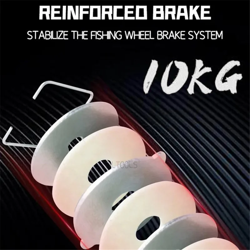 DEUKIO AE7000 5,2:1 Metall+尼龙 Anti-korrosions fiskespole 10 kg bromskraft Fiskhjul - Svart+Guld