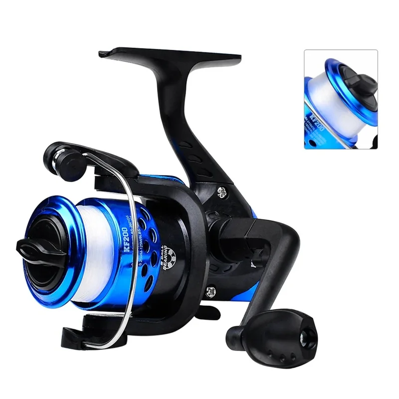 PROBEROS KF200 Spinning Wheel Fishing Reel 5.2:1 1BB ABS Fishing Wheel with Nylon Line - Blue