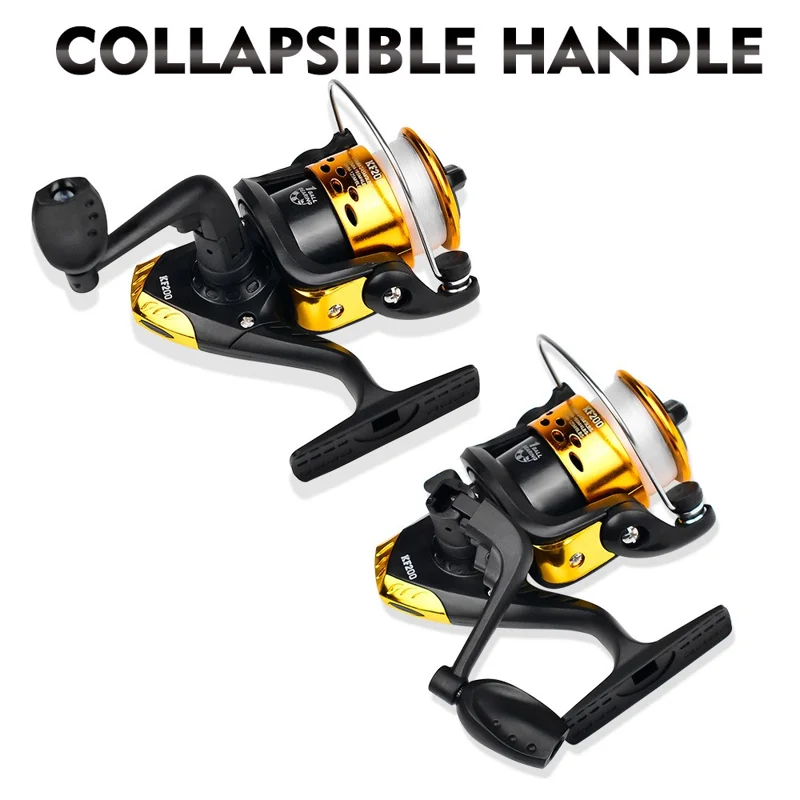 PROBEROS KF200 Spinning Wheel Fishing Reel 5.2:1 1BB ABS Fishing Wheel with Nylon Line - Blue